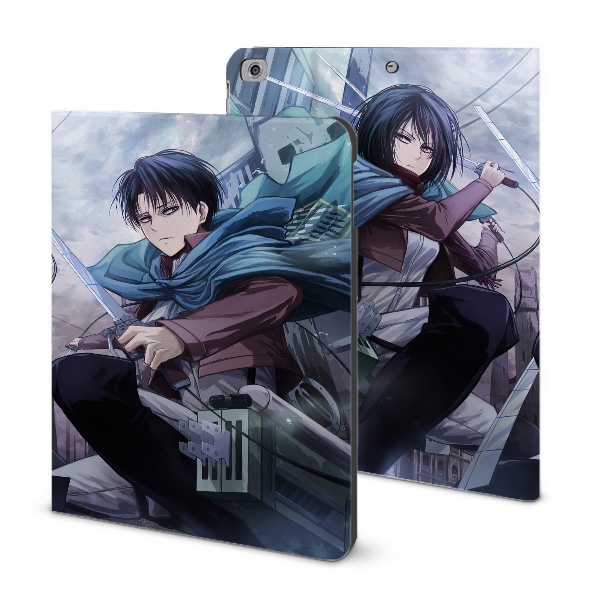 （画像用） 進撃の巨人 Attack on Titan IPad ケース ブック型 PUレザー TPU 耐衝撃 軽量 薄型 ペン収納なし 全面保護 IPad 各モデル対応